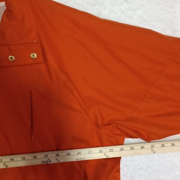 Lauren Ralph Lauren Womens Size 1X Orange Windbreaker Jacket Stowable Hood EUC - Picture 6 of 13
